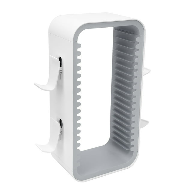 Game Disks Holder Organizer, Game Storage Tower Multifunctional Easy Installation for Office White Pink,Grey,White Blue
