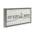 thumbnail image 3 of Stupell Industries Eat Sleep Ski Repeat Phrase Typography Painting Gray Floater Framed Canvas Art Print Wall Art, 31 x 14, 3 of 9