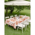 thumbnail image 5 of 60x120 Inch Outdoor Tablecloth with Umbrella Hole Zipper Rectangle Burnt Orange Botanical Rectangular Tablecloths Outside Waterproof Vintage Nature Flower Patio Table Cloth Cover for Picnic Party, 5 of 8