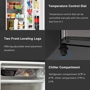 Galanz 3.3 Cu Ft Compact Refrigerator, Stainless Steel Look One Door Mini Fridge, Energy Star for Apartment, Dorm, Office, Bedroom