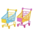 thumbnail image 2 of Milisten 2 Pcs PVC Simulation Trolley Mini Shopping Cart Toy Kids Stuffs Dolls Storage Rack for Kids Toddlers Playing (Random Color), 2 of 6