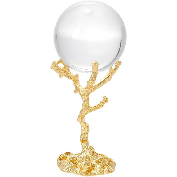 Ball Stand Metal Tree Shape Sphere Display Stand Luxury Golden Ornament Rack Base for Home Decoration Crafts Office Livingroom Boho Witchy Decor Photography Props Gold