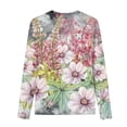 thumbnail image 5 of jjayotai Womens Long Sleeve Round Neck Women's Fashion Printed T-shirt 3/4 Sleeves Blouse Round Neck Casual Tunic Tops, 5 of 5