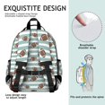 thumbnail image 5 of Football Stripe Blue Pattern Cute School Backpack Bag for School with Padded Back and Adjustable Shoulder Straps 15.25"x11.5"x5.25", 5 of 5
