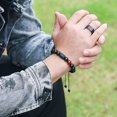 thumbnail image 4 of Pulseras para hombres y mujeres 12 pulseras del zodiaco para jóvenes regalos unisex cuentas ajustables 8mm-10mmaries Feliz Sencillez, 4 of 4