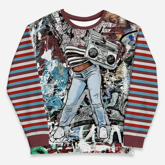 Sania Marie In 21 Stripe Relaxed Fit Sweatshirt, X-Small