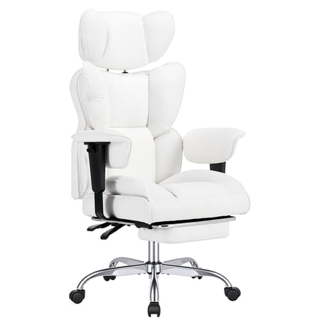Gaming Chair 350 lbs for Big and Tall, Ergonomic Computer Chair with Footrest and Lumbar Support, Reclining PU Leather Desk Chair for Home Office