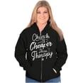 thumbnail image 3 of Church is Cheaper Than Therapy Zip Hoodie Sweatshirt Women Brisco Brands S, 3 of 5