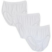 Bali Women's Plus Size 3-Pack Solid Microfiber Full Brief Panty, Mx3-3 White