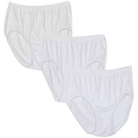 Bali Women's Plus Size 3-Pack Solid Microfiber Full Brief Panty, Mx3-3 White