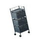thumbnail image 4 of Carro rodante con ruedas, estante de almacenaje para cocina, estante giratorio de Metal para verduras, carrito organizador, carrito de utilidad para o Negro, 4 of 9