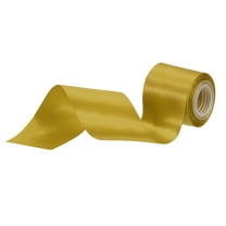 Uxcell 2" 5 Yard Double Faced Solid Satin Ribbon Polyester Fabric Gold Yellow