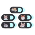 thumbnail image 1 of MasteelfCA 5Pcs Cat Pattern Camera Slide Cover Notebook Webcam Cover Privacy Protector, 1 of 7