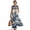 Blue Flower Geometric, variant on Green Palm Leaves Print Summer Dresses for Women 2026, Casual Sleeveless Crewneck Maxi Sundress with Pockets, Cotton Linen Beach Vacation Boho Resort Wear Travel Outfits, Size 3XL