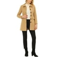 thumbnail image 2 of INSPIRE CHIC Women's Peter Pan Collar Single Breasted Mid Length Overcoat, 2 of 7