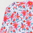 thumbnail image 5 of TOWED22 Toddler Swimsuits Girls Floral Printed Long Sleeve One Piece Rash Guard Swimsuit Cute Red,4-5 Y, 5 of 8