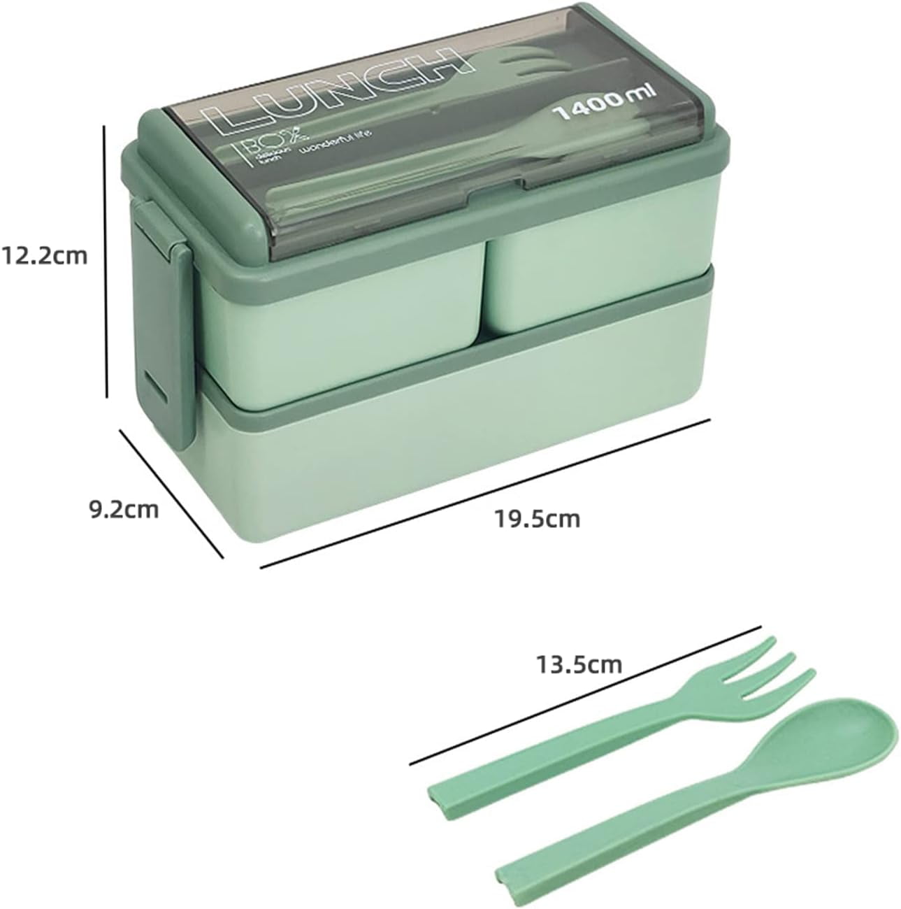 Porta Pranzo Bambini Bento 1400ML Scomparti Con Posate Incluse