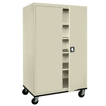 

Sandusky® Jumbo Mobile Steel Storage Cabinet 78 H x 46 W x 24 D Putty
