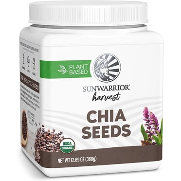 Sunwarrior Organic Chia Seeds, Non-GMO, Keto, Vegan, Superfood, 360g Tub (30 Servings)