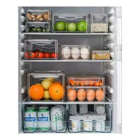 GENERICO Set 7 Organizador Refrigerador Cocina Contenedores Con Tapa