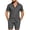 Dark Gray, variant on Men's Summer Holiday 2 Piece Matching Outfit Casual Textured Button Down Collar Short Sleeve Shirt Shorts with Pocket Set Black M