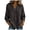 Dark Gray, variant on Women's Blouse V Neck Button Down 3/4 Sleeves Henley Shirts Out Lace Eyelet Casual Boho Top (Brown, XL)