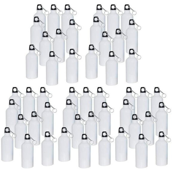 INTSUPERMAI 50Pcs Sublimation Blank Aluminum Water Bottle White 20oz