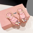 thumbnail image 4 of Viluyesy Girls Jelly Sandals Kids Summer Closed Toe Hook Loop Strap Glitter Butterfly Beach Water Shoes Pink Size 8 Toddler, 4 of 5