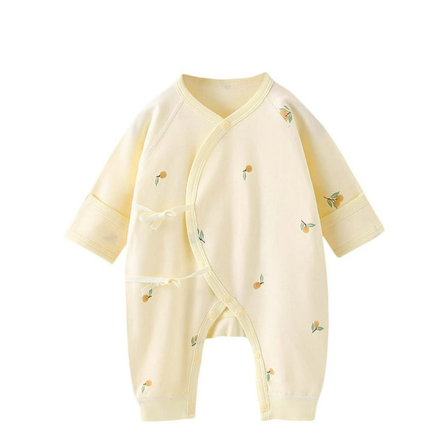 Posijego Baby Cotton Rompers Cartoon Printed Long Sleeve Footless One-Piece Infant Girls Boys Fall Winter Clothes