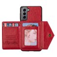 thumbnail image 2 of Crossbody Wallet Women Case for Samsung S21 FE,Credit Card Pocket Zipper Pouch with Shoulder Strap, PU Leather Kickstand Back Flip Envelope Design for Samsung Galaxy S21 FE, Red, 2 of 13