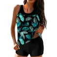 thumbnail image 2 of Abomasnow Women's Tankini Bathing Suits Two Piece Tankini Swimsuits Floral Graphic Swim Tank Top with Boyshorts S-2XL, 2 of 6