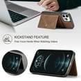 thumbnail image 4 of For Apple iPhone 12 Pro Max Case 5G, Wallet with Detachable Magnetic Card Pockets,fit Car Mount, 2 in 1 Durable PU Leather Money Card Sleeve Kickstand Shockproof Protection Back Flip Cover - Brown, 4 of 18