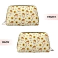 thumbnail image 3 of Picia Watercolor Bee Honey Honeycomb Bee Print Leather Makeup Bag Make Up Bag Travel Toiletry Bag for Her Girlfriend Teacher Teen Girl Gifts, 3 of 8