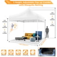 thumbnail image 3 of COBIZI 10X10 Heavy Duty Pop up Canopy with Mosquito Net,Instant Outdoor Shelter Large Canopy Tent for Outside,Gazebo with Mesh Sidewalls for Party,Backyard,Camping,White, 3 of 11