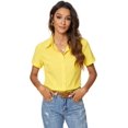 thumbnail image 2 of ORUYROP Chemise Boutonnée Basique Simple à Manches Longues/courtes pour Femmes, Chemisier/robe Officiel pour Dames, 2 of 7