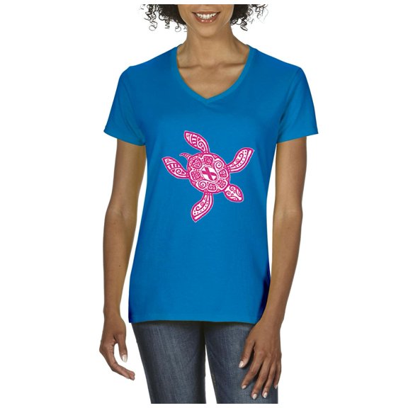 IWPF - Women's T-Shirt V-Neck Short Sleeve - Sea Turtle Hawaii