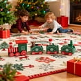 thumbnail image 1 of Juego de figuras de tren navideño de madera | Decoración navideña de escritorio | Adornos de madera multicolor | Decoración para estanterías y hogar | Idea de regalo navideño, 1 of 5