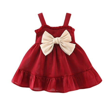 

Kids Baby Girls Tulle Dress Sleeveless Bowknot Party Prom Ball Gown Princess Dress Girls Size 5 Dresses Summer Clothes for Toddler Girls
