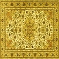 thumbnail image 1 of Ahgly Company Machine Washable Indoor Square Persian Yellow Traditional Area Rugs, 4' Square, 1 of 4