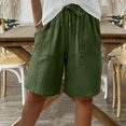 thumbnail image 2 of Comdrip Linen Summer Shorts, Shorts for Women Knee Length High Waisted Drawstring Casual Summer Pants 2025 Wide Leg Short Pants for Women Summer Green Xl, 2 of 7