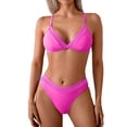 thumbnail image 5 of Bikini Set For Women Two Piece Swimsuits V Neck Low Rise Crisscross Back Self Tie Spaghetti Straps Bathing Suit Shorts Women Long Womens Swimming Suit Womens Swim Shorts Set plus Size Swimsuits Women, 5 of 5