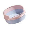 thumbnail image 5 of Cat Litter Box Heighten Deep Toilet Bedpan Circular Design Open Splashing Easy to Clean Portable Pet Litter Tray for Rabbit Small Dogs Pink, 5 of 8