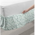 thumbnail image 2 of Neutral Color Bed Skirt, Repetitive Pebble Like Shapes Along Wavy Stripes Round Elements, Elastic Bedskirt Dust Ruffle Wrap Around for Bedding Decor, 4 Sizes, Pale Seafoam and White, by Ambesonne, 2 of 2