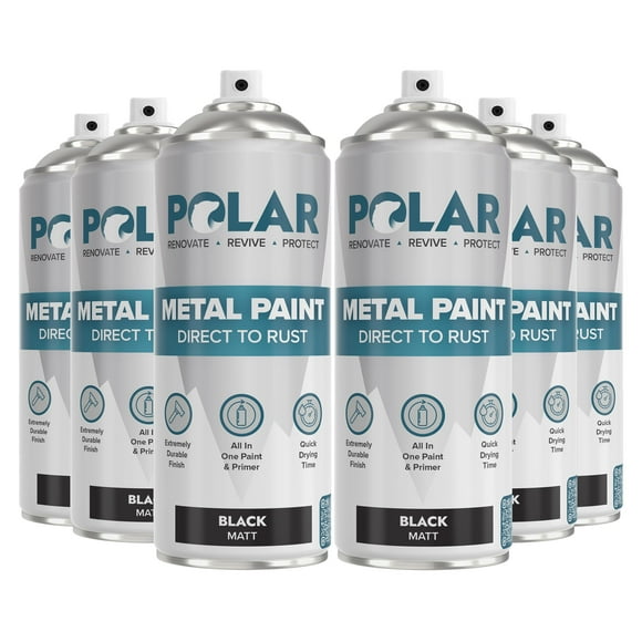 Spray de Pintura Polar Negro Mate 6x400ml Protección contra el óxido