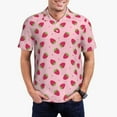 thumbnail image 2 of Balery Strawberries Printed Men’s Short Sleeve Polo Shirt, Midweight Men's Shirt,Golf Polo shirts -3X-Large, 2 of 8