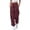 *Wine, variant on ClodeEU Women's High Waist Striped Jogger Pants,Elastic Drawstring Casual Sweatpants with Pockets Army Green,Women's Plus L
