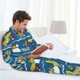 thumbnail image 6 of Sikiie Dinosaur on the Beach Vacation Mens Pajama Set, Soft Warm Long Sleeve Sleepwear, Cozy Button-Down Pjs for Men-XX-Large, 6 of 7