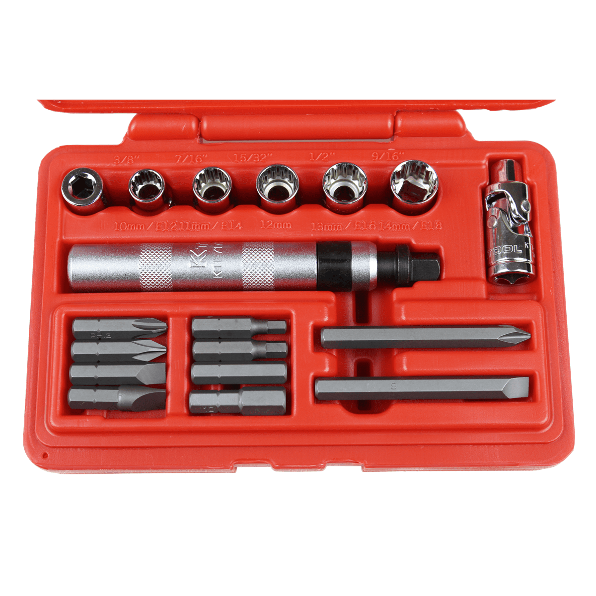 K-Tool 71717 18 Pc. 3/8" Drive Impact Driver Set w/ Multi-Function Sockets