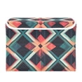 thumbnail image 7 of Yayeee Collapsible Storage Bin with Lid Fabric Closet Decorative Basket with Handles, Green Abstract, 7 of 7