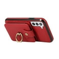 thumbnail image 3 of for Samsung Galaxy S22 Wallet Case with Card Holder, PU Leather Case with Ring Holder Kickstand, Snap Button Card Slots Case for Women Men for S22 with Crossbody Strap - Red, 3 of 7